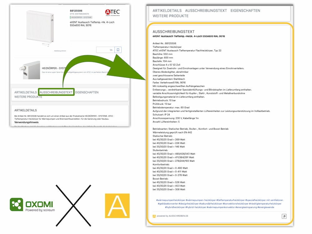 Ausschreiben.de Integration in OXOMI Beispiel Atec
