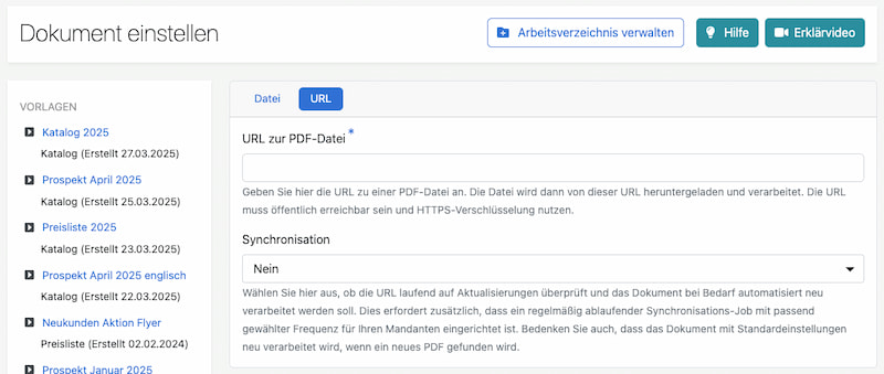 Dokument per URL in OXOMI uploaden