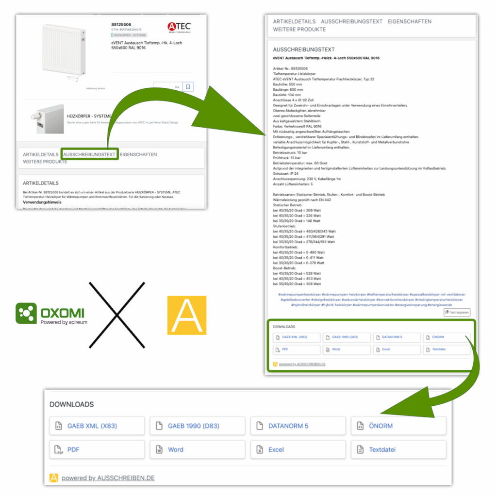Download Ausschreibungstext von AUSSCHREIBEN.DE in OXOMI Beispiel