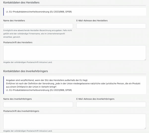 Einstellung in der Verwaltungsoberfläche