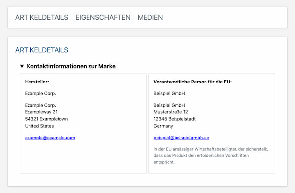 Ansicht im Portal