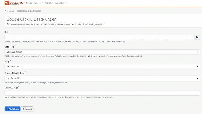 Google Click ID Job SellSite