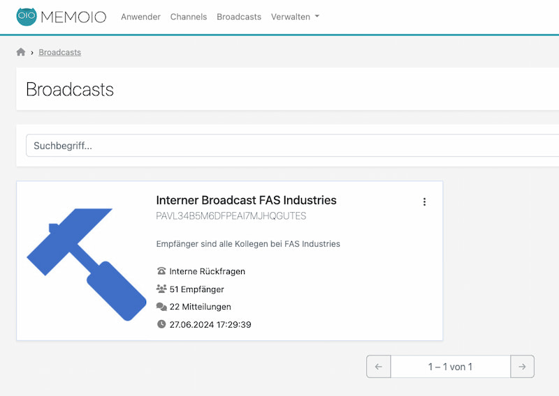 neues MEMOIO Backend