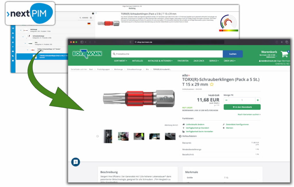 NextPIM Daten im Shop von Borrmann