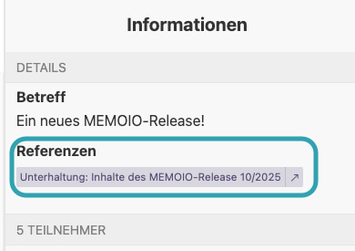 Referenzen in MEMOIO